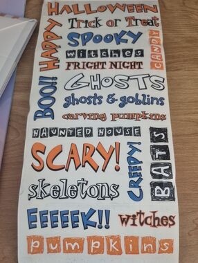 Halloween Word Art Decal Sheet - Orange & Blue
